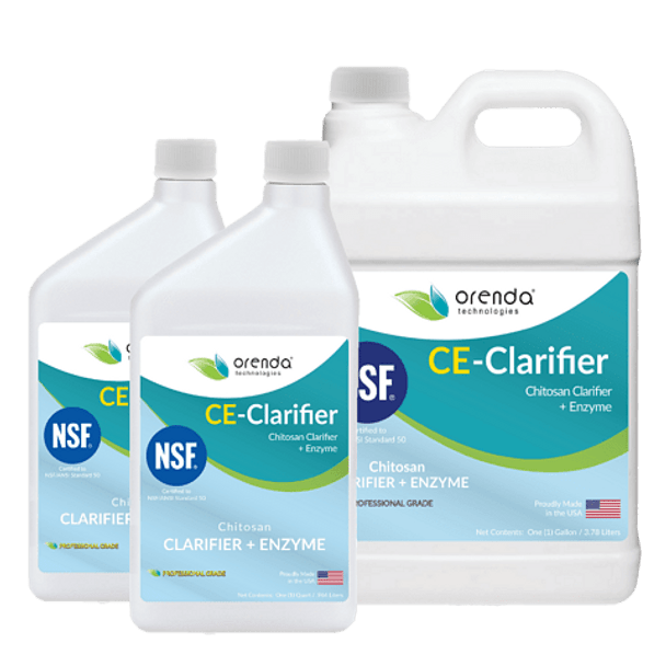 Orenda CE-Clarifier Chitosan Clarifier Plus Enzyme, 5 Gallon Drum - Chitosan Clarification - Enzymatic Cleaning - Boosts Filtration - Prevents Cloudy Water - Easy Application