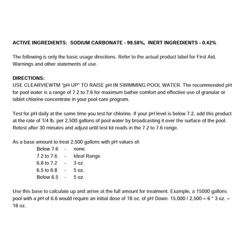 Clearview pH Up, 10 lb Pouch