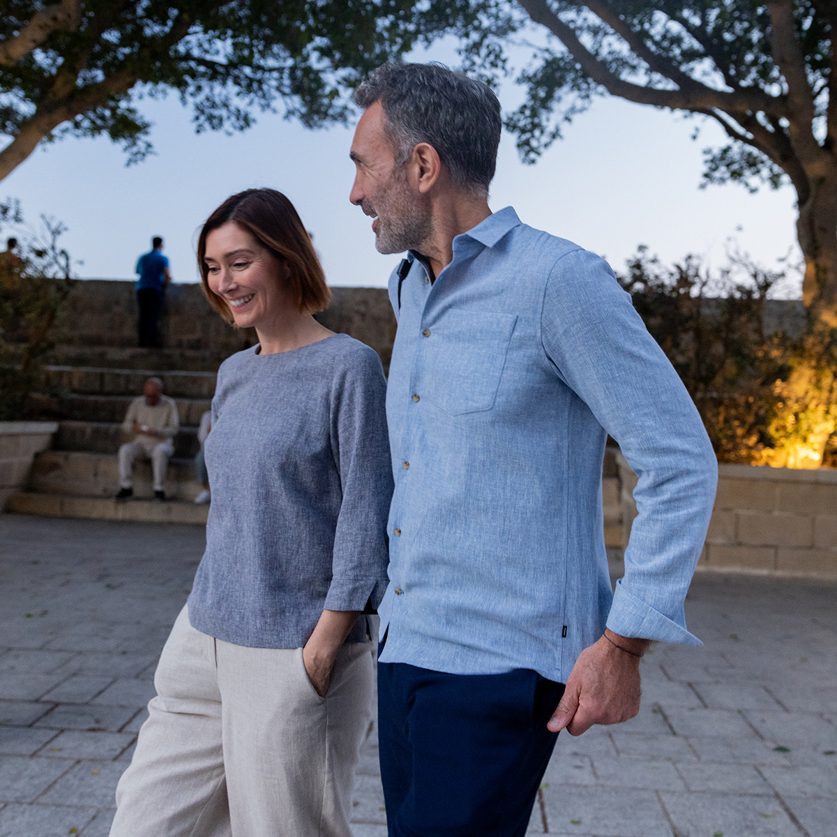 Men's Ravello Linen Long Sleeve Shirt | Chambray Blue | Rohan - Rohan