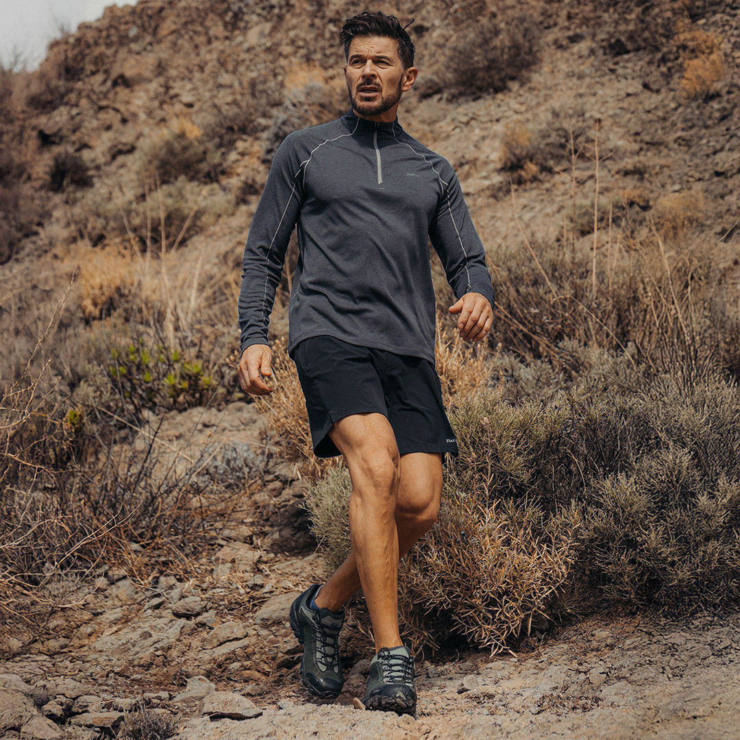 Men's Dale Long Sleeve Zip Neck | Asphalt Marl | Rohan - Rohan