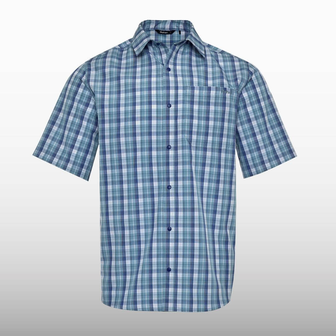 Men's Portreath Short Sleeve Check Shirt | Shore Blue Check