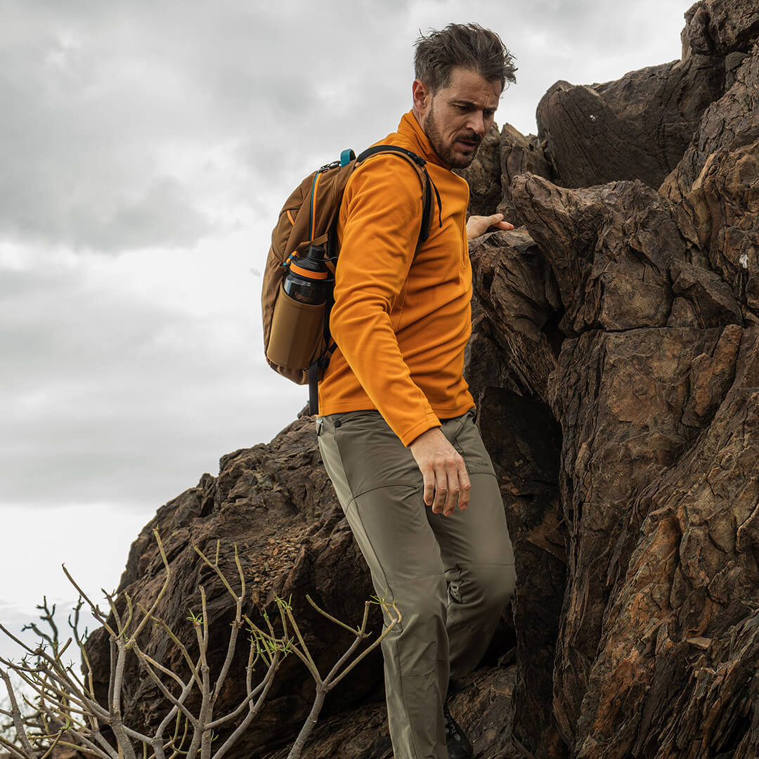 Men's Microgrid Fleece Zip Jacket | Saffron Orange | Rohan - Rohan
