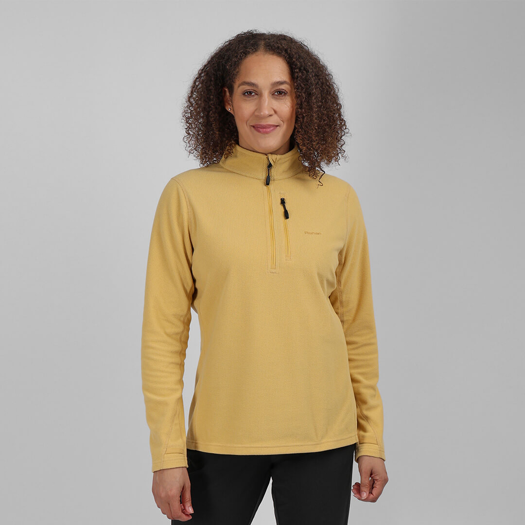 Women's Microgrid Zip Neck Top | Tuscan Yellow | Rohan - Rohan