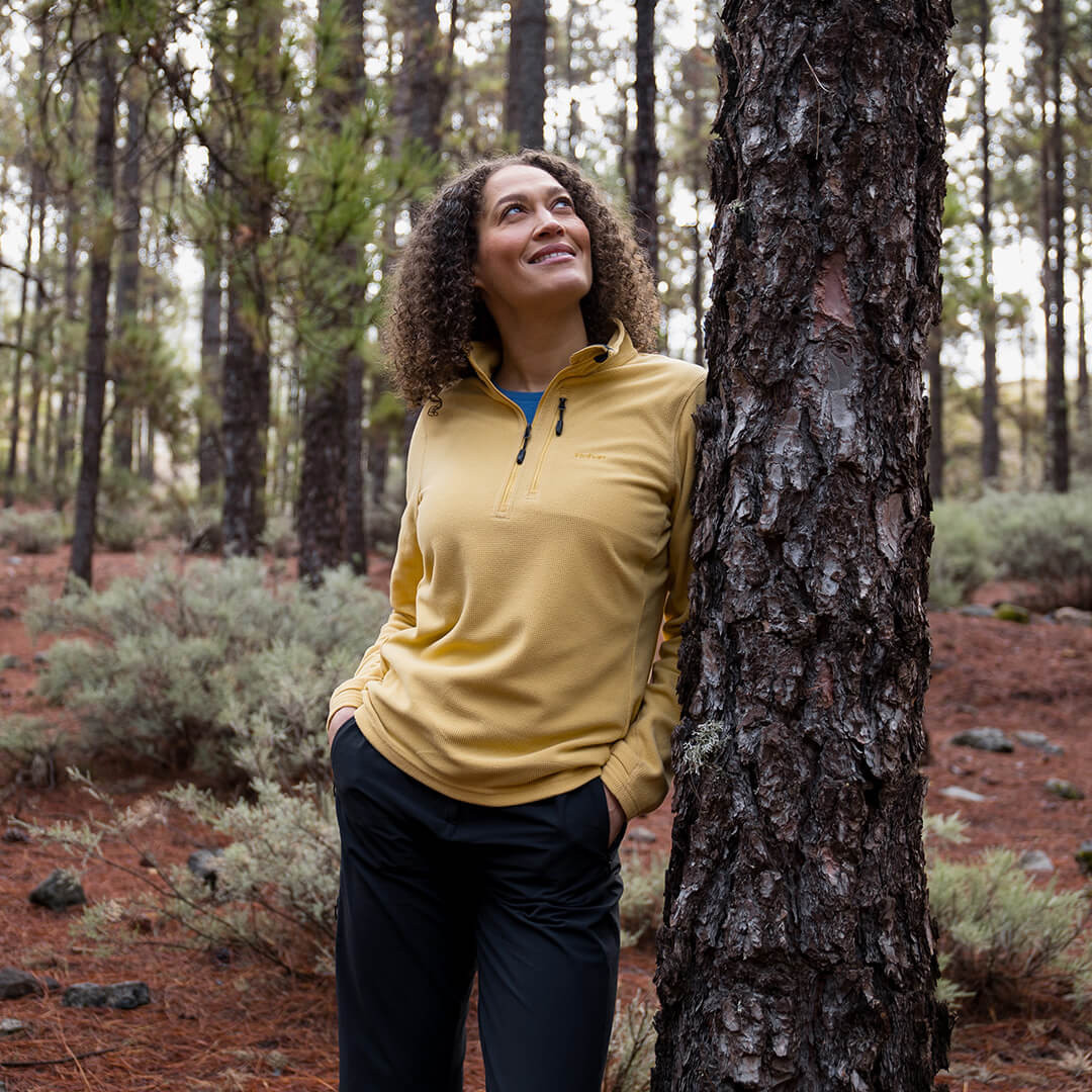 Women's Microgrid Zip Neck Top | Tuscan Yellow | Rohan - Rohan