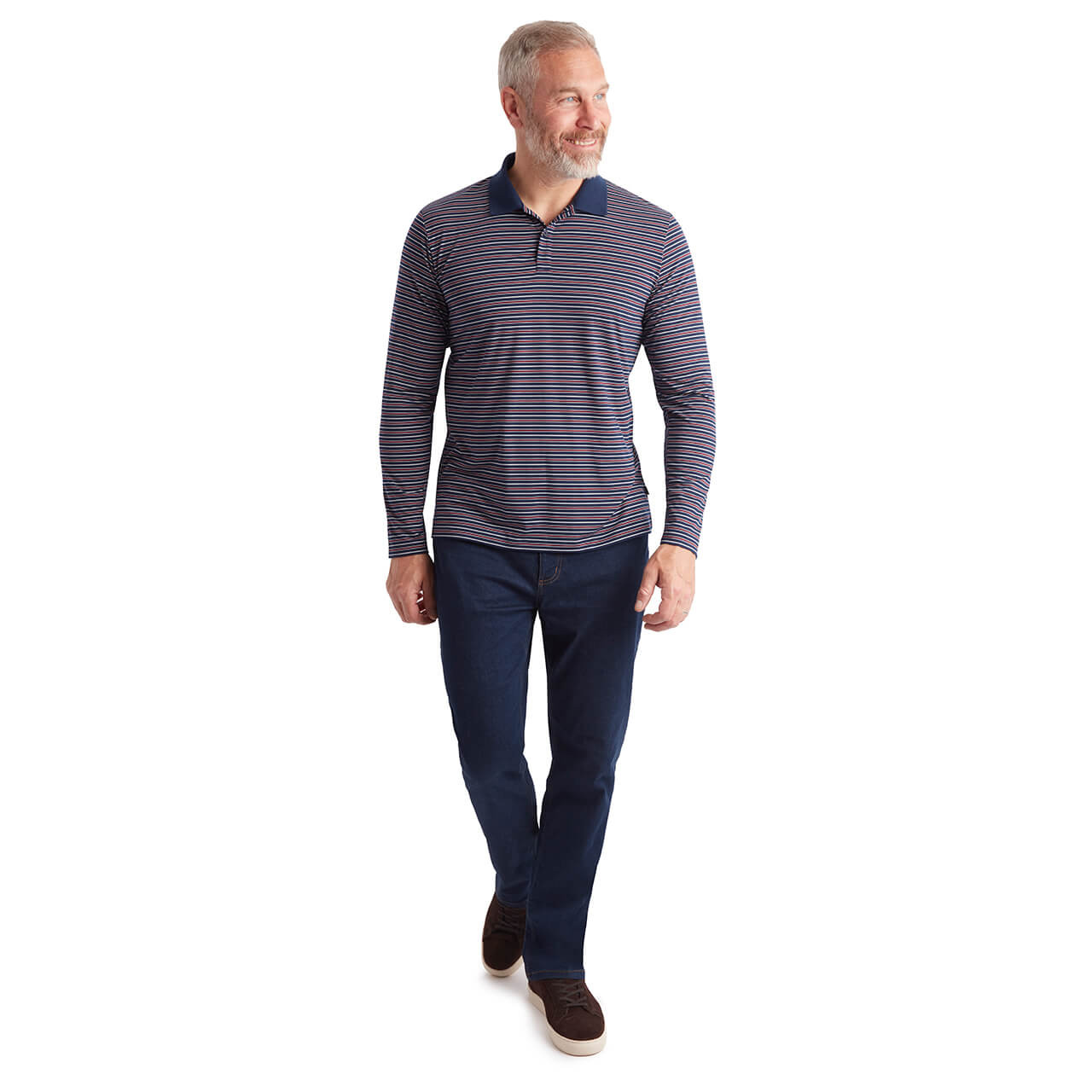 Watercress Stripe Long Sleeve Polo main image 0