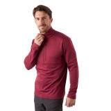 Men's Gridline Fleece Zip Neck Top in Juniper Red