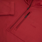 Men's Gridline Fleece Zip Neck Top in Juniper Red