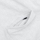 Men's Porto Linen Long Sleeve Shirt in White