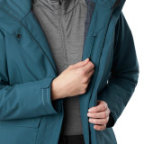 Women's Aran Waterproof Insulated Winter Coat in Teal Blue