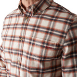 Men's Dover Long Sleeve Shirt in Ecru/Red Check