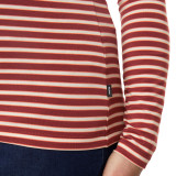 Women's Shoreline Long Sleeve Top in Auburn Red/Ecru Stripe