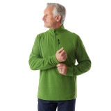 Men's Microgrid Zip Neck Top in Alpine Green