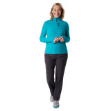 Women's Microgrid Zip Neck Top in Cove Blue