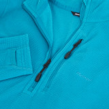 Women's Microgrid Zip Neck Top in Cove Blue