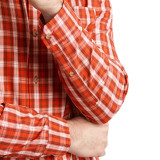 Men's Coast Long Sleeve Shirt in Solar Orange/Auburn Check