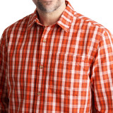 Men's Coast Long Sleeve Shirt in Solar Orange/Auburn Check