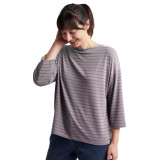 Women's Harbour ¾ Sleeve Top in Mauve Grey Marl Stripe