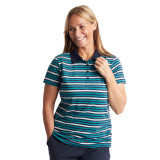 Women's Shoreline Short Sleeve Polo in Cove Blue/Navy Stripe