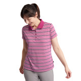 Women's Shoreline Short Sleeve Polo in Raspberry Pink/Purple Stripe