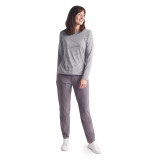 Women's Stretch Bags Trousers in Mauve Grey