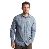 Men's Portreath Long Sleeve Shirt in Shadow Blue Check