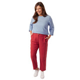 Women's Brisa Linen Lightweight Trousers in Coast Red