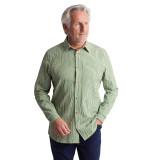 Men's Isle Long Sleeve Shirt in Alpine Green Gingham