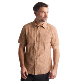 Men's Isle Short Sleeve Shirt in Sunset Orange Gingham