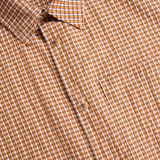 Men's Isle Short Sleeve Shirt in Sunset Orange Gingham