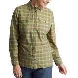 Women's Savannah Long Sleeve Shirt in Stone/Umber Green Check