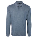 Men's Merino Cool Long Sleeve Polo Top in Slate Grey Marl
