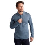 Men's Merino Cool Long Sleeve Polo Top in Slate Grey Marl