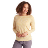 Women's Shoreline Long Sleeve Top in Ecru/Iris Yellow Stripe