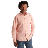 Men's Portland Long Sleeve Shirt in Sunset Orange Micro Gingham