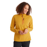Women's Microgrid Fleece Zip Neck Top in Iris Yellow