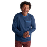 Men's Radiant Merino Crew in French Blue Stripe