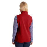 Women's Microgrid Fleece Gilet in Carissa Red