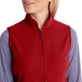 Women's Microgrid Fleece Gilet in Carissa Red