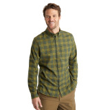 Men's Dover Long Sleeve Shirt in Conifer Green Inca Gold Check