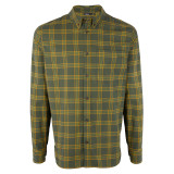 Men's Dover Long Sleeve Shirt in Conifer Green Inca Gold Check