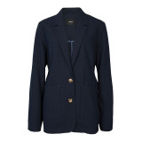 Women's Sera Linen Blazer in Deep Navy