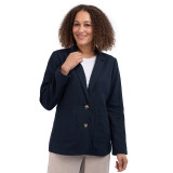 Women's Sera Linen Blazer in Deep Navy