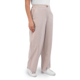 Women's Sera Linen Crease-Resistant Wide Leg Trousers in Taupe