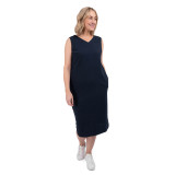 Women's Sera Linen Dress in Deep Navy