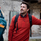 Men's Microgrid Fleece Jacket in Coast Red