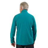 Men's Microgrid Fleece Zip Neck Top in Bay Teal