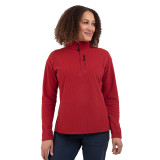 Women's Microgrid Fleece Zip Neck in Carissa Red