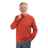 Men's Microgrid Fleece Crew Neck Top in Coast Red
