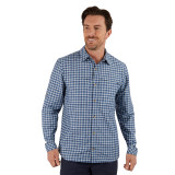 Men's Zenith Long Sleeve Shirt in French Blue Check