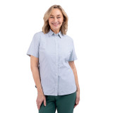 Women's Eave Short Sleeve Shirt in Pacific Green Stripe